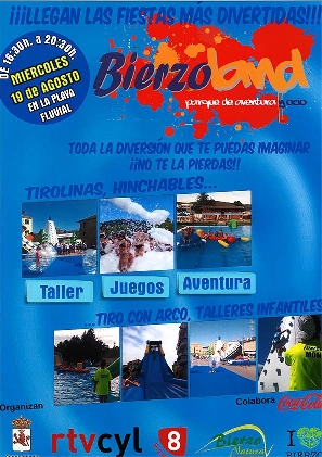 Fiesta Bierzoland, Parque de Aventura y Ocio el Miércoles 19 de Agosto