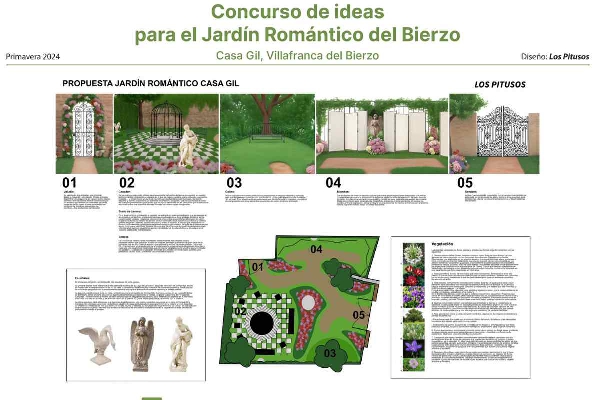 La Plaza Mayor de Villafranca acoge la exposición de ideas para el Jardín Romántico del Bierzo