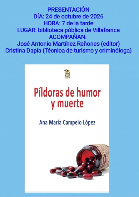 Foto de Presentación de Píldoras de humor y muerte, de Ana María Campelo López