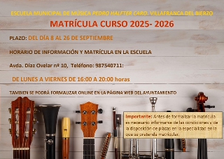 Foto de Abierto el plazo de matrícula en la Escuela de Música